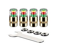 Lot de 4 bouchons de contrôle de pression des pneus - 3 couleurs intelligentes - Indicateur de tige de valve de voiture - Capteur d'alarme de roue - Garde universel facile à lire - Pour camion, SUV