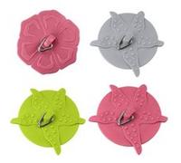 Lot de 4 bouchons de lavabo universels Fackelmann Tecno Violet,Gris,Rose,Vert