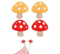 Lot de 4 bouchons de point en forme de champignon pour aiguilles à tricoter, jolis capuchons en silicone pour aiguilles à tricoter, gadgets de couture pour débutants