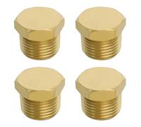 Lot de 4 bouchons de tuyau filetés extérieurs NPT en laiton de 3/8" - Tête extérieure hexagonale - Connecteur femelle pour bloquer les collecteurs d'admission - Raccords d'eau - Pour pompes à eau -