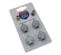 Lot de 4 Bouchons de Valve + 2 adaptateurs de vélo - PIK Argenté - Convient pour Toutes Les Voitures, Motos et vélos