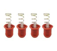 Lot de 4 bouchons de valve à ressort en caoutchouc pour siphon de machine à laver - Bouchons de rechange universels (rouge, C)