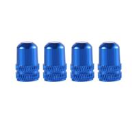 Lot de 4 bouchons de valve anti-poussière en alliage d'aluminium pour VTT (valve, bleu)
