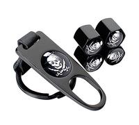 Lot de 4 Bouchons de Valve de Pneu avec clé Porte-clés