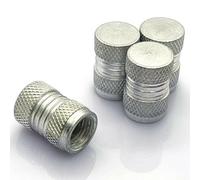Lot de 4 bouchons de valve de pneu de voiture en alliage résistant à la rouille pour la prévention de la saleté et de l'eau, convient pour voitures et camions (argenté)