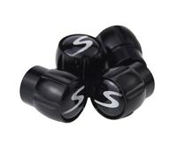 Lot de 4 bouchons de valve de pneu en aluminium S avec emblème S rouge en résine pour Porsche 911 Panamera Macan Cayenne Carrera Turbo Cayman Boxster