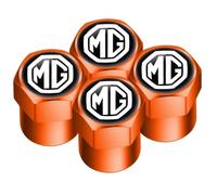 Lot de 4 bouchons de valve de pneu étanches pour MG MGB/MGF/TF - Capuchons anti-poussière orange-normal