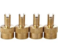 Lot de 4 bouchons de valve de pneu universels dorés pour retirer le noyau de la valve de vélo, pièces de rechange pour pneus de moto, bouchons de valve de pneu, accessoires et pièces