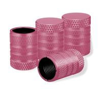 Lot de 4 bouchons de valve de pneu universels en aluminium anodisé rose pour SUV, voitures, vélos, motos, camions