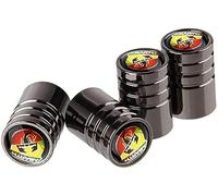 Lot de 4 bouchons de valve de voiture en métal pour Abarth Logo 595 500 695 fiat 500 131 abarth 124 spider Punto 1000 204A Pneus Roue Bouchons de valve Décoration Accessoires