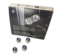 Lot de 4 bouchons de valve design d'origine BMW ornés du logo BMW pour véhicules avec RDCi