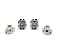 Lot de 4 bouchons de valve Dollars - Chromé