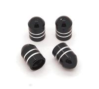 Lot de 4 Bouchons de Valve en Alu pour pneus de vélo, Moto, Voiture - Ref01 Noir