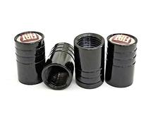 Lot de 4 bouchons de valve en aluminium pour Fiat avec logo style pour voiture, vélo, moto, couvercle en métal (4 pièces, noir)