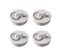 Lot de 4 bouchons de vidange universels en caoutchouc avec anneau de suspension, pour baignoire, salle de bain, lavabos (44 à 47 mm)
