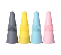 Lot de 4 bouchons de vin en silicone avec anneau d'étanchéité à visser - Multifonctions - Bouchon de bouteille de boisson en liège - Protection pratique