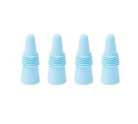 Lot de 4 bouchons de vin universels en silicone réutilisables pour bouteilles en verre (bleu)