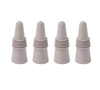 Lot de 4 bouchons de vin universels en silicone réutilisables pour bouteilles en verre (gris)