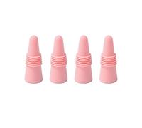 Lot de 4 bouchons de vin universels en silicone réutilisables pour bouteilles en verre (rose)