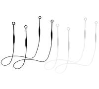 Lot de 4 bouchons d'oreille magnétiques avec cordon de sécurité résistant aux tiraillements - Lien amovible en silicone pour accessoires de sport flexibles anti-perte, noir + blanc