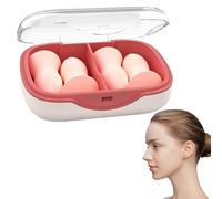 Lot de 4 bouchons d'oreilles réutilisables en mousse souple pour dormir, ronflements, voyages, études, travail - Rose