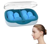 Lot de 4 bouchons d'oreilles réutilisables en mousse souple pour dormir, ronflements, voyages, études, travail - Bleu
