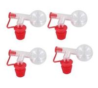 Fackelmann 9942550 Lot de 4 Doseurs à alcool, boule pour dosage d'alcool, bec doseur pour bouteille, bouchon doseur 2,5 cl, bouchon verseur, Plastique, Rouge, 9 x 7 cm