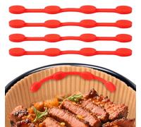 Lot de 4 boucles magnétiques pour friteuse à air fryer, pinces réutilisables résistantes à la chaleur, support de papier parchemin antidérapant, pour une cuisson et une friture sûres (rouge)