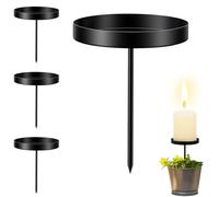 Lot de 4 bougeoirs pour Couronne de l'Avent, Noir, ø 7,5 cm/6,5 cm/4,5 cm au Choix métalliques avec Socle, piquer pour Couronne de l'Avent, Bougies cylindriques, Guirlande de Noël - 4,5 cm