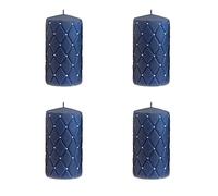 LOT de 4 Bougie "FLORENCJA MAT" 10x7cm 1 Bougie décoratives BLEU