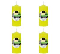 Lot de 4 Bougie Parfumées Citronnelle, Bougies Citron Vert Parfumées 11x4.7cm, Bougies Piliers Parfumées 25 Heures de Combustion