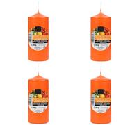 Lot de 4 Bougie Parfumées Fruits Tropicaux, Bougies Orange Parfumées 11x4.7cm, Bougies Piliers Parfumées 25 Heures de Combustion