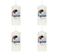 Lot de 4 Bougie Parfumées Noix de Coco, Bougies Blanc Parfumées 11x4.7cm, Bougies Piliers Parfumées 25 Heures de Combustion