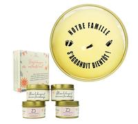 Lot de 4 Bougies Annonce Grossesse - Message Secret Révélé par la Flamme - Cadeau Papa Parrain Marraine Grand Parents - Zinello Design