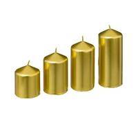 Lot de 4 bougies ""Avent"" 505g Or