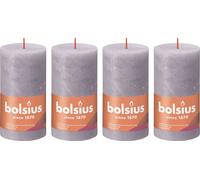 lot de 4 bougies chauffe-plat - Hauteur 13 cm - Diamètre 6,8 cm - Rustique - Lavande givrée