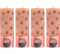 lot de 4 bougies chauffe-plat - Hauteur 19 cm - Diamètre 6,8 cm - Rustik Print - Caramel crémeux