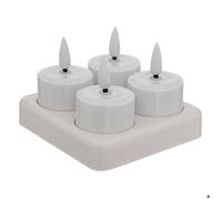 Lot de 4 bougies chauffe-plats LED rechargeables Aitor blanc - Atmosphera createur d'interieur