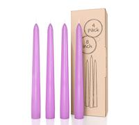 Lot de 4 bougies coniques CANDWAX de 20 cm - Bougies coniques anti-gouttes et bougeoirs non parfum s - Parfaites comme bougies de d ner et bougie