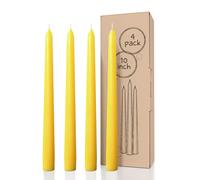 Lot de 4 bougies coniques CANDWAX de 25,4 cm (10 po) - Bougies coniques anti-gouttes et bougeoirs non parfum s - Parfaites comme bougies de d ner