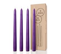 Lot de 4 bougies coniques Candwax de 25 cm (10 po) - Bougies coniques anti-gouttes et bougeoirs non parfum s - Parfaites comme bougies de table e