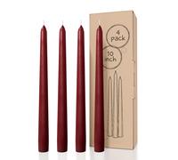 Lot de 4 bougies coniques CANDWAX de 25 cm (10 po) - Bougies coniques anti-gouttes et bougeoirs non parfum s - Parfaites comme bougies de table e