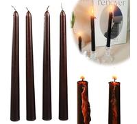 Lot de 4 bougies coniques de 30,5 cm - Non parfumées brûlent pendant 10 heures - Bougeoirs anti-goutte parfaits pour Halloween ou d'autres fêtes à thème (A 4 pièces)