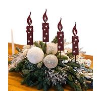 Lot de 4 bougies de jardin 21 cm - Pour Noël et l'Avent - Résistant aux intempéries - Décoration de jardin d'extérieur