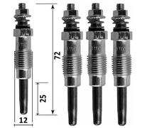 Lot De 4 Bougies De Préchauffage - Fiat 147 Panorama (147_) 1.3 D 07/1982>07/1983