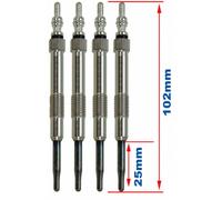 Lot De 4 Bougies De Préchauffage - Fiat Stilo Multi Wagon (192_) 1.9 Jtd 01/2003>08/2008
