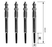 Lot De 4 Bougies De Préchauffage - Ford Focus Ii A Trois Volumes (Db_, Fch, Dh) 2.0 Tdci 04/2005>09/2012