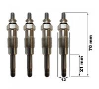 Lot De 4 Bougies De Préchauffage - Iveco Daily Ii Camion Plate-Forme\Châssis 30-8 (12910211, 12911111, 12911112, 12911117, 12911131,... 01/1992>08/1998