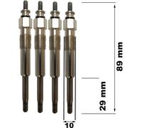 Lot De 4 Bougies De Préchauffage - Peugeot Expert Fourgon (222) 1.9 D 70 12/1998>12/2006