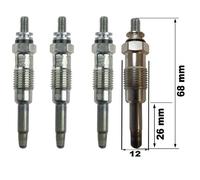 Lot De 4 Bougies De Préchauffage - Renault Clio I (B\C57_, 5\357_) 1.9 D (B\C\S576, B\C\S57l) 01/1991>09/1998